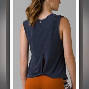 Prana | Rogue Sleeveless Tank | Nautical‎ Heathered Grey Blue | Large